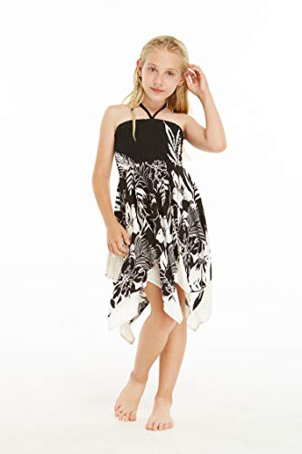 Girl Gypsy Uneven Bottom Hawaiian Luau Dress in Indri4