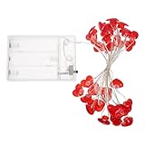 SEWOART Romantische Herz Lichterkette mit Warmweißen Leds Biegsames Kupferdraht-design für Valentinstag Dekoration Schlafzimmer Fenster Hochzeit Party ohne Batterien