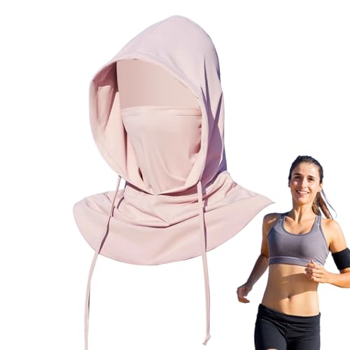 Protección solar - Cuello exterior, máscara de verano anti UV | Bufanda refrescante, sombrero, capucha, bandana transpirable, capucha ligera, cuello transpirable, bufanda refrescante para el, Rosa