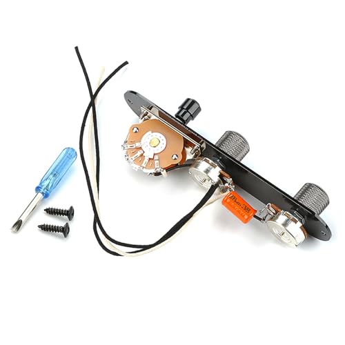 Placa de control de interruptores precableados para guitarra eléctrica con perilla de interruptores de 3 vías, placa de control de guitarra cargada precableada de repuesto