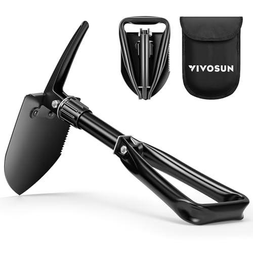 VIVOSUN Folding Camping Shovel, 18" Survival & Tactical Tool