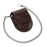 FOMIYES レトロデザイン懐中時計ホルダー 腰掛けポーチ 軽量ポケットケース 耐久性手作り芸術的仕上げ 男女兼用 クォーツ懐中時計収納バッ