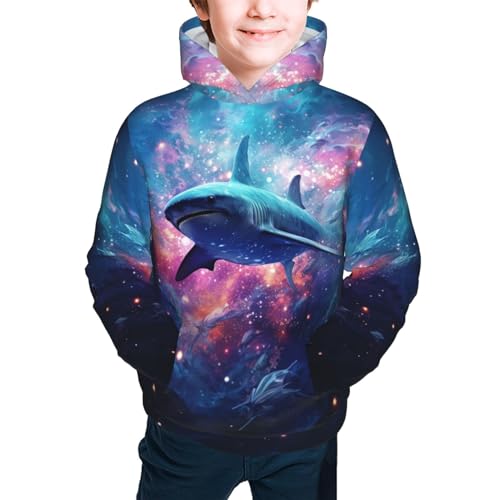 Shark Youth Long Sleeve Pocket Hoodie Sweatshirt Kids Pullover Hooded Tops2
