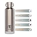 Rehydrate Pro 25oz Insulated Water Bottle with Straw, Bonus Lids and Leak Proof Flask to Keep Liquids Hot or Cold- Triple Wall Vacuum Water Bottle Insulated, Perfect for Gifts
