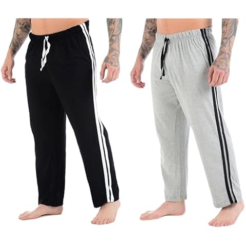 MyShoeStore Mens Striped Jogging Pants Cover