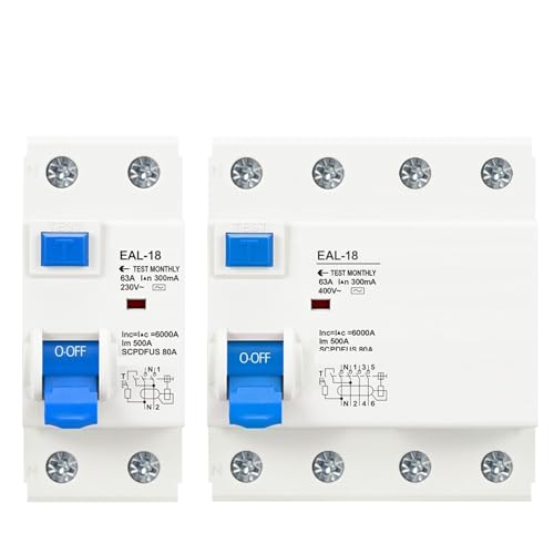 Interruptor diferencial clase AC con disparo electromagnético 2P 6A 100mA