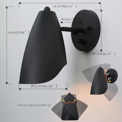 Image of Pathson Modern Wall Sconce with Dimmer Switch, Brass Metal Wall Lamp Lighting, Adjustable Light Angle, E26 Bulb Base Reading Lighting for Wall Painting Bedroom Hallway Living Room Dining Room