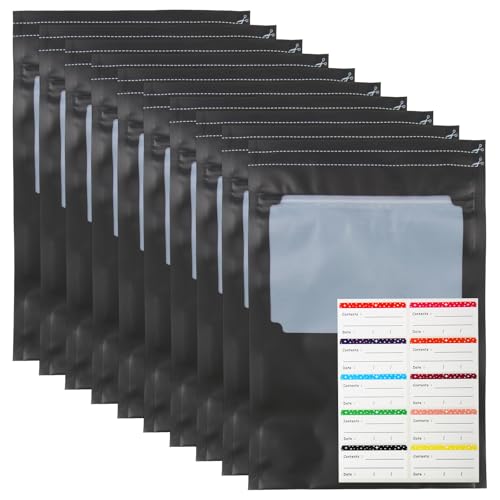 DBALL 10 Unidades Bolsas GrandesTerploc Grove Con Ventana Cierre hermético resistentes a olores y control de humedad integrado (58-62%) para almacenar hierbas especias y alimentos