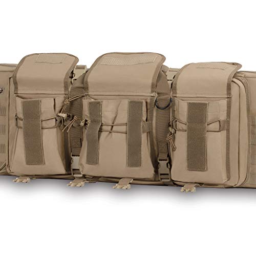 HUNTSEN Tactical Double Long Rifle Pistol Gun Bag Firearm Transportation Case Double Rifle Bag Outdoor Tactical Carbine Cases Water Dust Resistant Long Gun Case Bag