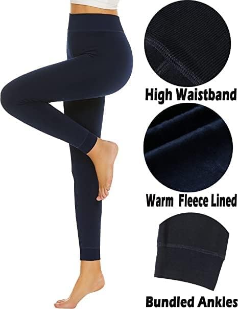 Image of Brachy Women's Winter Thermal Leggings | Warm Fur Lined Stretchable High Waist Thermal Leggings Without Socks | Footless Skinny Fit Winter Bottom Wear for Daily & Casual Use- (BCA FURLEG0X1-P)