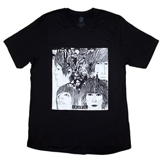Rock Off officially licensed products The Beatles Revolver Album Cover Junior Fit T Shirt - Les Beatles, Paul McCartney, John Lennon, RIngo Starr, George Harrison