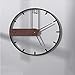 Large 21inch Silent Wall Wall Clock,Round Home Decor Wall Clocks for Living Room Kitchen Office Modern Metal Wall Clock Walnut Wood Pointer-A 43cm(17inch)