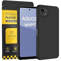 Amazon.co.jp: Aquos Wish 4 ケース ブラック 耐衝撃 落下防止 指紋