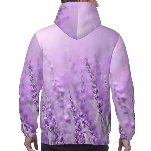 Pull en polyester pour homme avec sweat à capuche violet et poche - 4