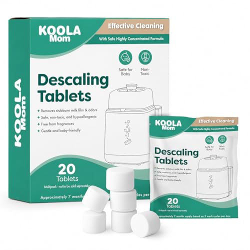 Descaling Tablets for Bottle Washer & Warmers (20 Count) - Descaler Tablets Removes Limescale Milk Residue & Mineral Buildup Compatible with Momcozy Baby Breeza Grownsy & All Bottle Washers
