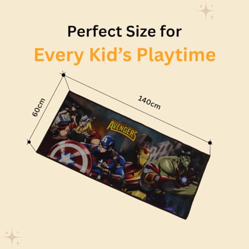 Image of Athom Living Avengers Runner Carpet 2x4.5 Ft, Soft Printed Mat with Anti-Skid Backing, Durable Washable Runner for Kids Bedroom, Play Area & Playroom Decor
