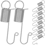 VILLFUL 10pcs Extended Dual Hook Tension Spring for Mechanical Construction, Heavy Duty Spring Components, for Industrial Applications