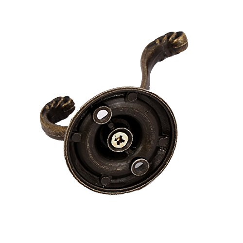 Image of Aexit Bedroom Bathroom Nails, Screws & Fasteners Wall Mounted Metal Retro Style Double Hanging Hook Picture Hangers Bronze Tone