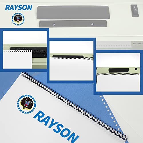 Rayson Pd-1501 Coil Binding Machine With Electric Coil Inserter - Professionally Bind Presentations Documents, 4:1 Pitch With 46 Round Holes Spiral Binder #TOP3
