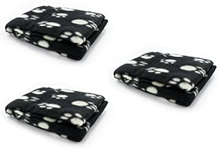 MOTTDAM 3 x Black Soft Fleece Warm Pet Dog/Cat Bed Blankets