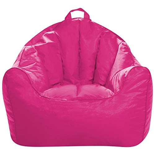 Posh Creations Asiento cómodo estructurado para salas de juegos y dormitorios, puf grande, salón Malibu, color rosa