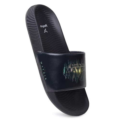 Image of YOHO Sliders for Men | Comfortable and Lightweight Slides | WB Cartoon & Comic Characters: Batman,Superman,Tom & Jerry,Rick & Morty,Big Bang Theory, Friends and Scooby Doo for Boys