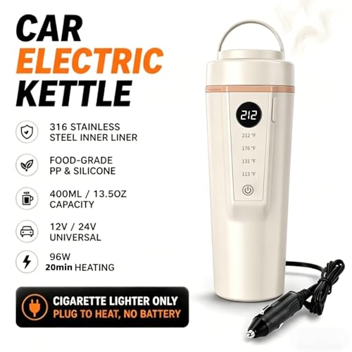 Tetera Eléctrica Portátil para Auto 12V/24V 400ml miniatura 3