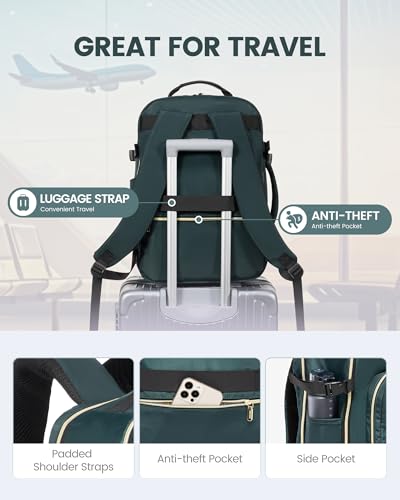 Image of LOVEVOOK 40L Travel Backpack Flight Approved Carry on Backpack,3 Packing Cubes,Waterproof Personal Item Travel Bag,TSA Carry on Luggage Suitcase Travel Essentials,Gifts for Women & Men,fits 17 inch Laptop