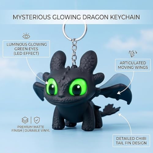 Image of DEVAR Dragon Keychain Toy, Black and White