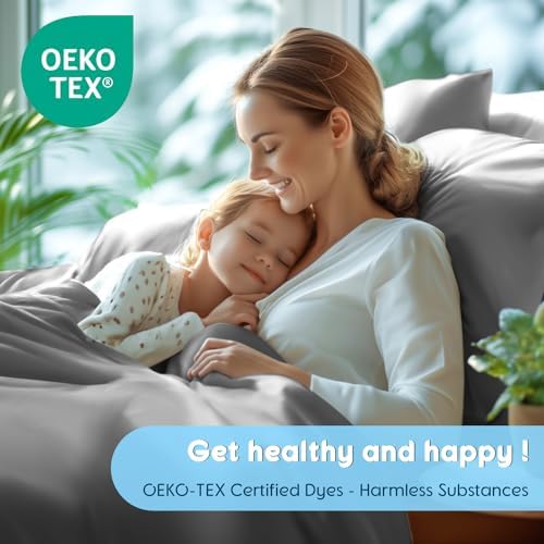 SONORO KATE 100% Egyptian Cotton Sheets Set - 1000 High Thread Count, Luxury 5-Star Hotel Sateen Bed Sheets, Soft, Breathable Long Staple Sheets, Fit up to 16" - 4 PC (Grey,Queen) - Thumbnail 4