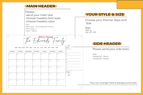 555 Creative Co Personalized Premium Family Name Acrylic Calendar For Wall thumb #3