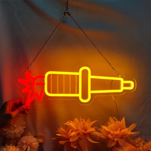 Image of Spark Plugs Neon Signs for Wall Decor, 16.2 * 5.8 Inches Led Lights Sign for Garage Car Stores, Bedroom, Birthday Party Decoration, Christmas, INSNEnN