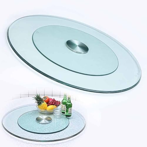 Plateau de service pivotant et lisse Lazy Susan rotatif en verre transparent de banquet