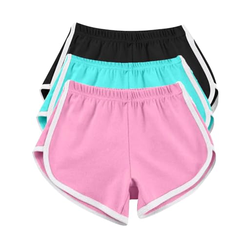 AMDOLE 3er-Pack Damen-Lauf-Shorts, Baumwolle, Sommer, Hotpants, Workout, Fitnessstudio, Sport, Yoga, Hose, Jogger, Strand-Shorts, Bademode, elastische Taille, lässige Lounge-Shorts, L