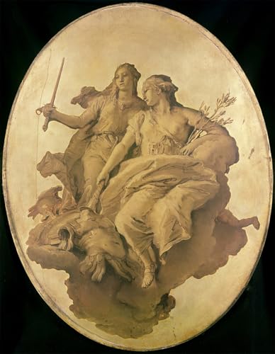 Cuadro clásico Allegory of Peace and Justice de Battista, lienzo de calidad fina en 60x90cm