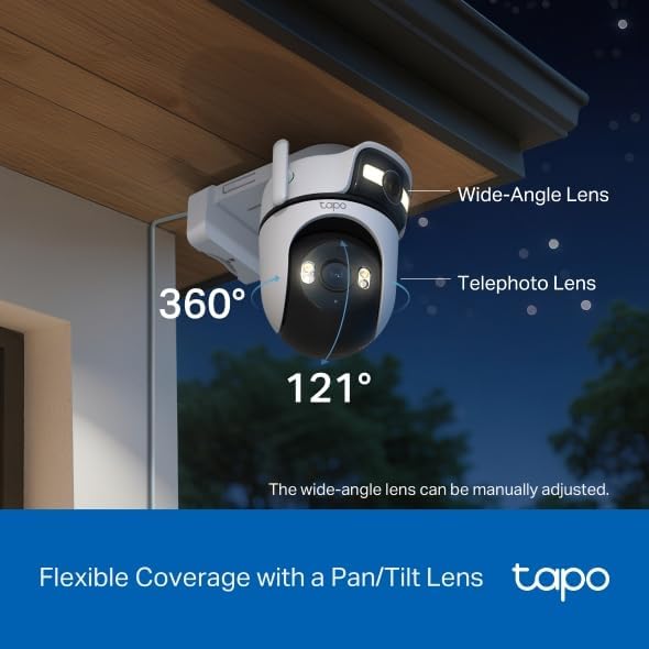 Tapo C545D – Cámara de Seguridad Exterior Wi‑Fi 2K Dual Lente Pan/Tilt con Seguimiento Inteligente, visión Nocturna a Color, detección IA de Personas/Mascotas/vehículos y Audio bidireccional 13