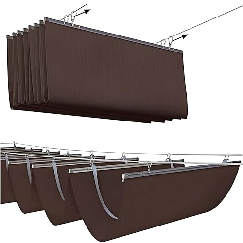Toldo retráctil en forma de U con forma de U – Toldo de red de polietileno de alta densidad con kit de montaje, fácil de instalar, pérgola enrollable, 1,4 m x 16 m, solución de sombra para exteriores