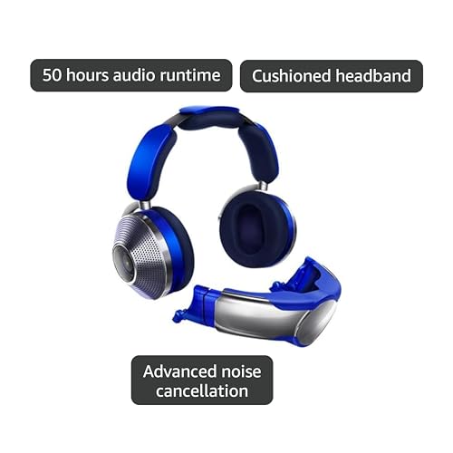 Image of Dyson Zone WP01 Headphone, Air Purification, Advanced Noise Cancellation, Touch & Voice Control, Built-in Accelerometer, Beamforming & Noise-Cancelling Microphones, Ultra Blue /Prussian Blue | WP01