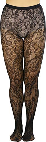 Image of ToBeInStyle Women's Elegant Floral Lace Inspired Spandex Net Full Length Tights