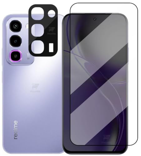Image of [1+1 Tempered Glass for Realme 16x 5G with Camera Glass Protector Edges to Edge Screen Guard Protector 9H Hardness - (Pack of 2)
