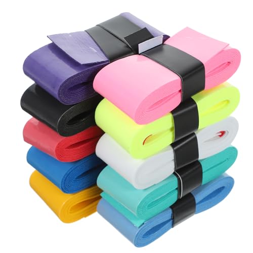 BRIGHTFUFU 10pcs Racket Grip Tape Durable Sweat Absorbent Handle Wrapping for Badminton and Tennis Rackets Slip and Comfortable Design for