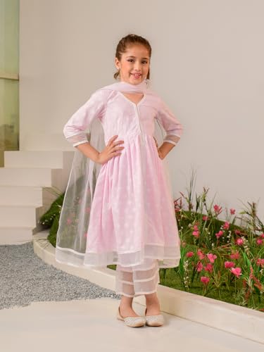 Image of PS PEACHES Girls Kurta And Palazzo With Dupatta