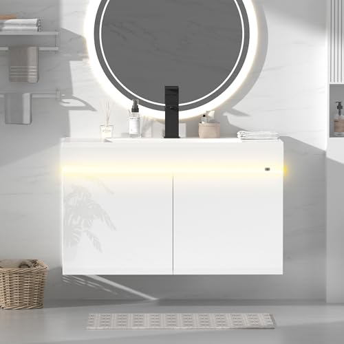 AHB 30 inch Bathroom Vanity W/Sink Combo, High Gloss Bathroom