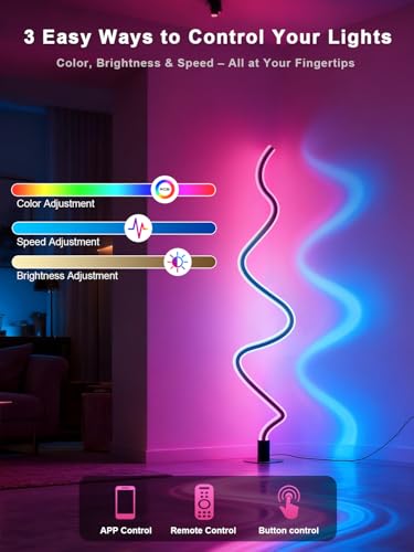Lámpara de pie LED inteligente de esquina pack de 2 con RGB y control 3