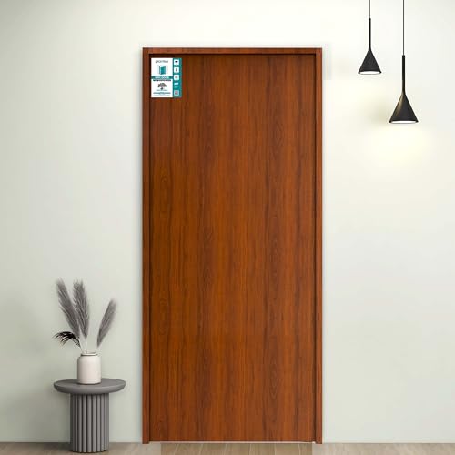 Image of Plantex WPC Doors for Bathroom (25 mm - Thickness) /Termiteproof Bathroom Door /2.25x6.5 Feet Wooden Finished Door for Home /Balcony /Office /Kitchen, Density-550 (27x78 inch,19.5 kg- Classic Wooden)