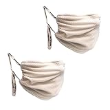 Breathe Healthy Honeycomb 2 Pack White Face Masks, Reusable Masks for Men and Women, Adjustable, Bre