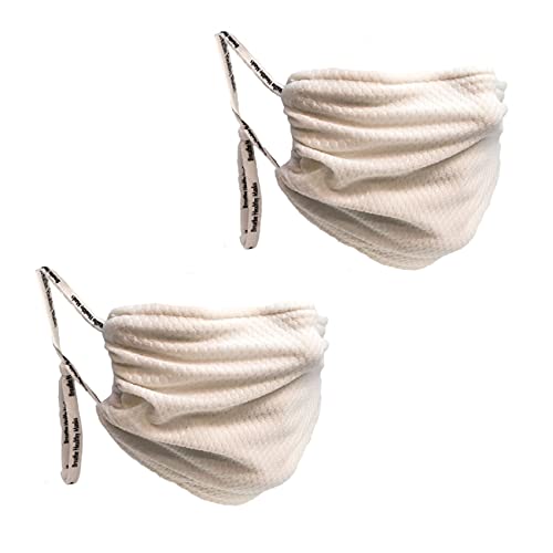 Breathe Healthy Honeycomb 2 Pack White Face Masks, Reusable Masks For Men And Women, Adjustable, Breathable & Washable, Made In The Usa #TOP15