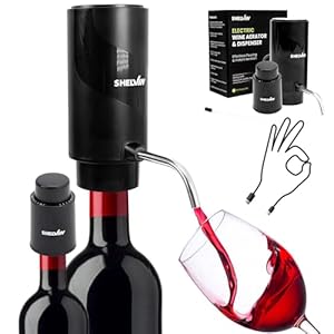 Electric Wine Aerator and Vacuum Bottle Stopper Preserver – USB Rechargeable Automatic Drink Dispenser Decanter Instantly Pours Flavor-Rich White and Red Wine Perfect for Home, Bar, Wine-lovers Gift