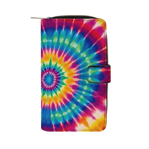Tie Dye Pattern Wallet Multifunctional Wallets for Men Compact Wallet Purse Passport Bag