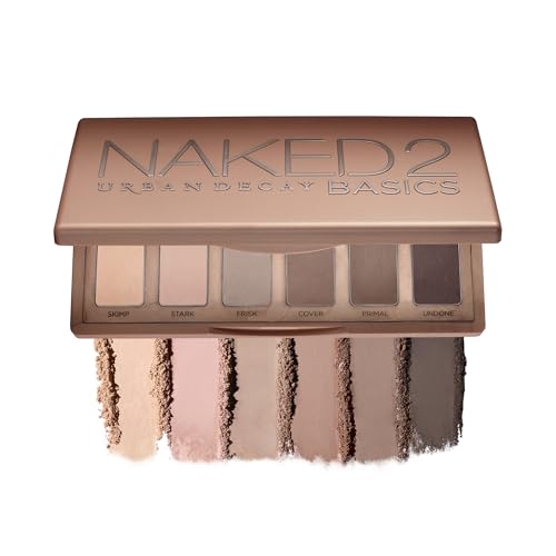 URBAN DECAY Naked 2 Basics Eyeshadow Palette, Velvety Matte Finish, 6 Nude Taupe & Brown Neutral Eye Shadows, Travel Mini Palette, Vegan, Cruelty-free
